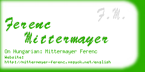 ferenc mittermayer business card